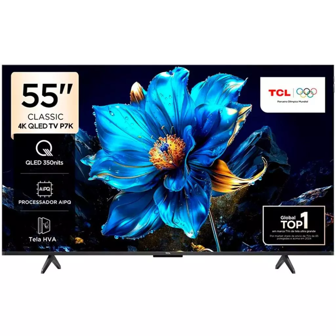 Smart TV TCL 55'' 4K QLED UHD HDR Classic Wi-Fi Bluetooth Google Assis. Alexa