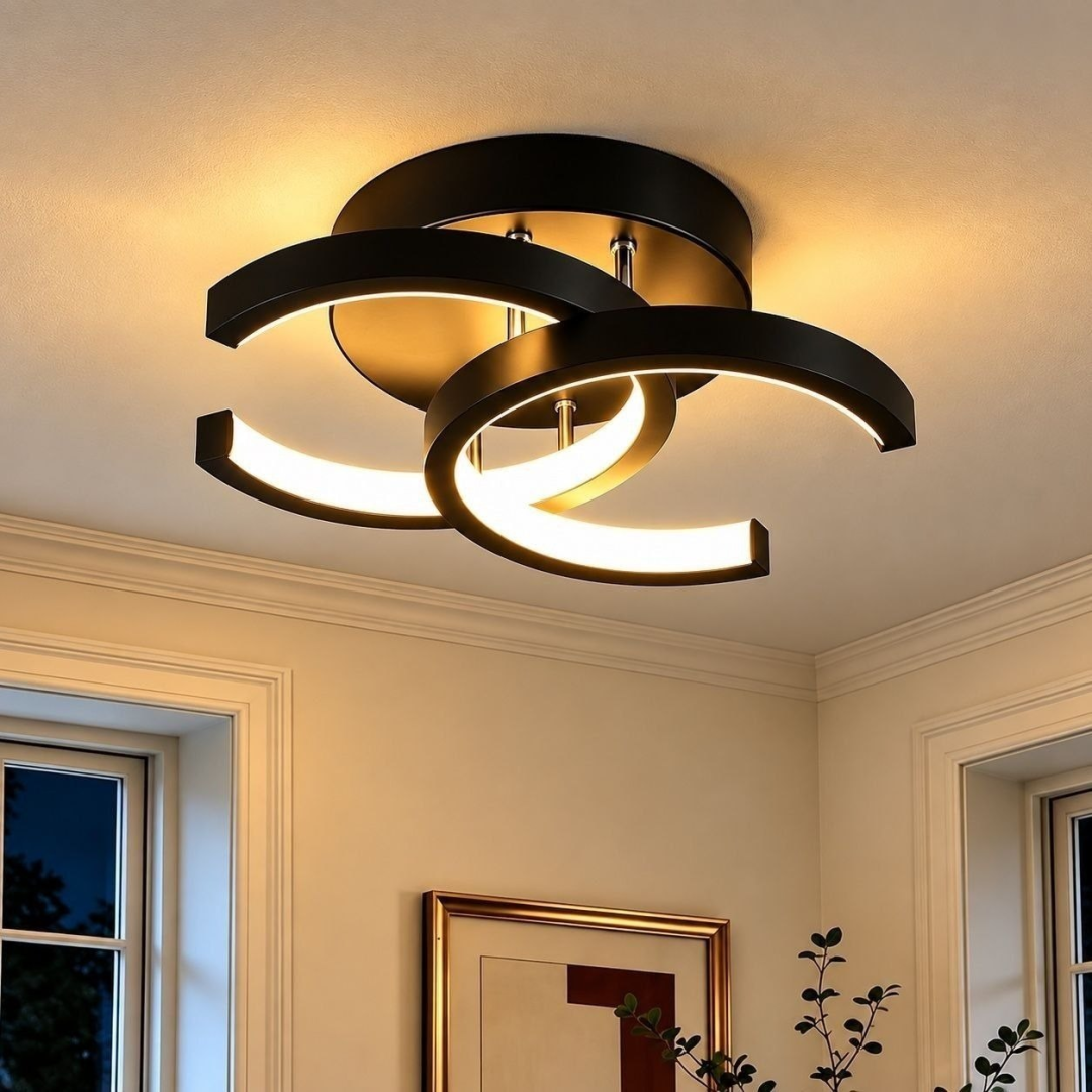 Luminária Lustre Teto Moderno 3 Em 1
