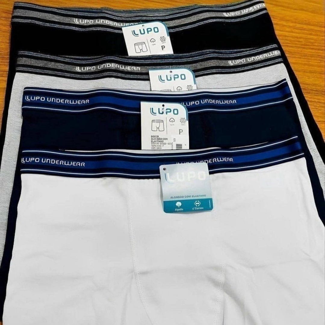 Kit com 10 Cuecas Boxer Lupo Algodão