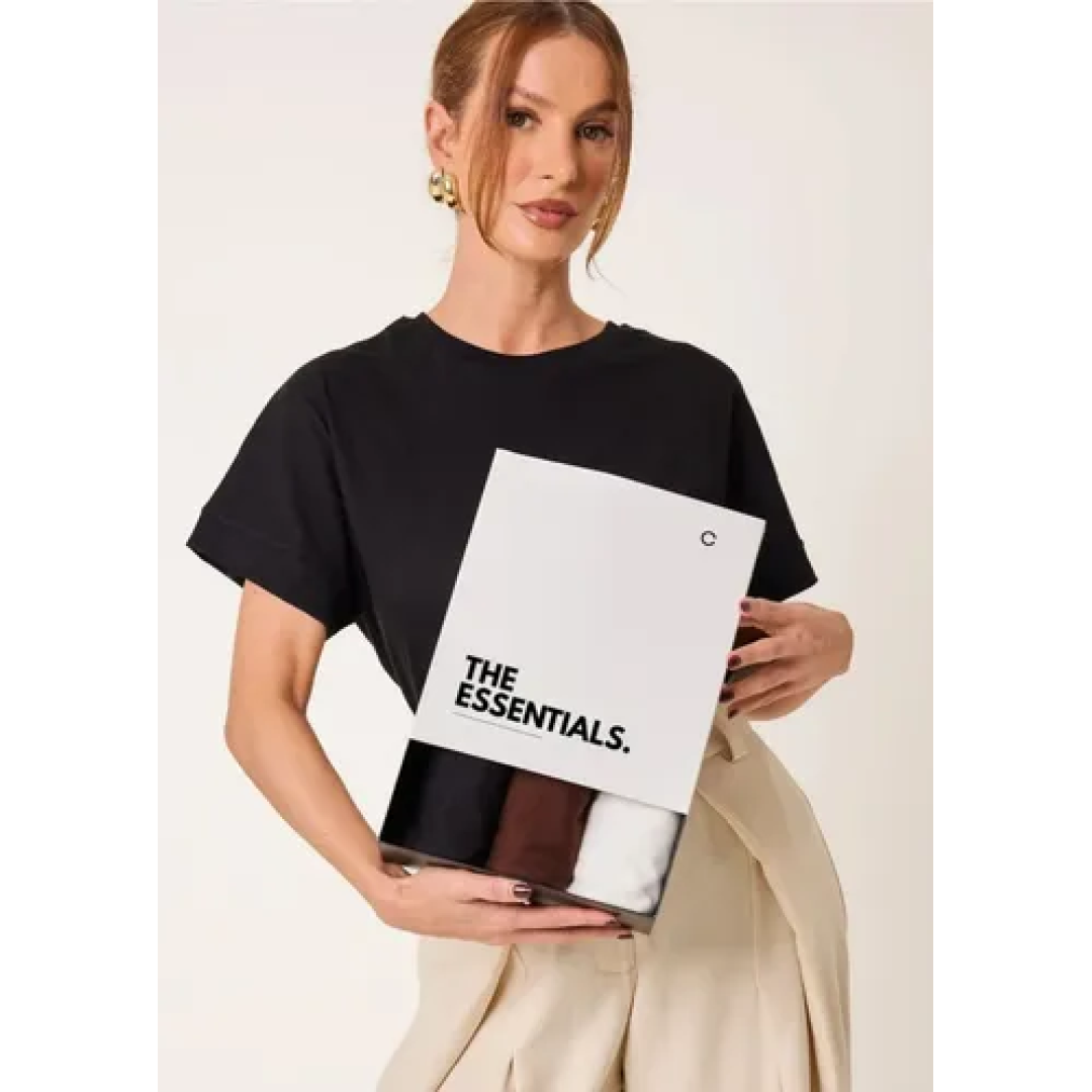 Kit 3 T-shirts Oversized Classic Algodão Cléa Store