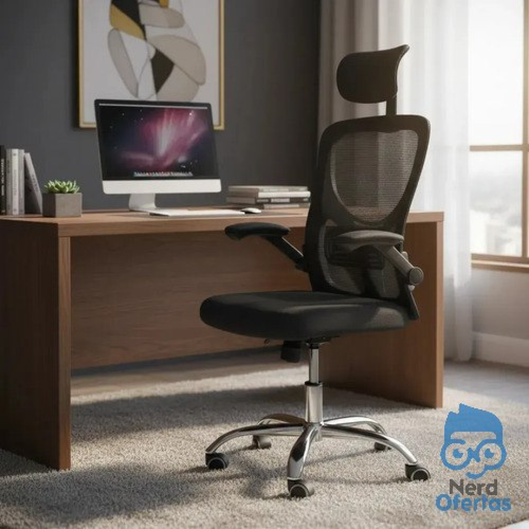 Cadeira De Escritório Ergonômica Ravena Apoio Lombar E Nuca