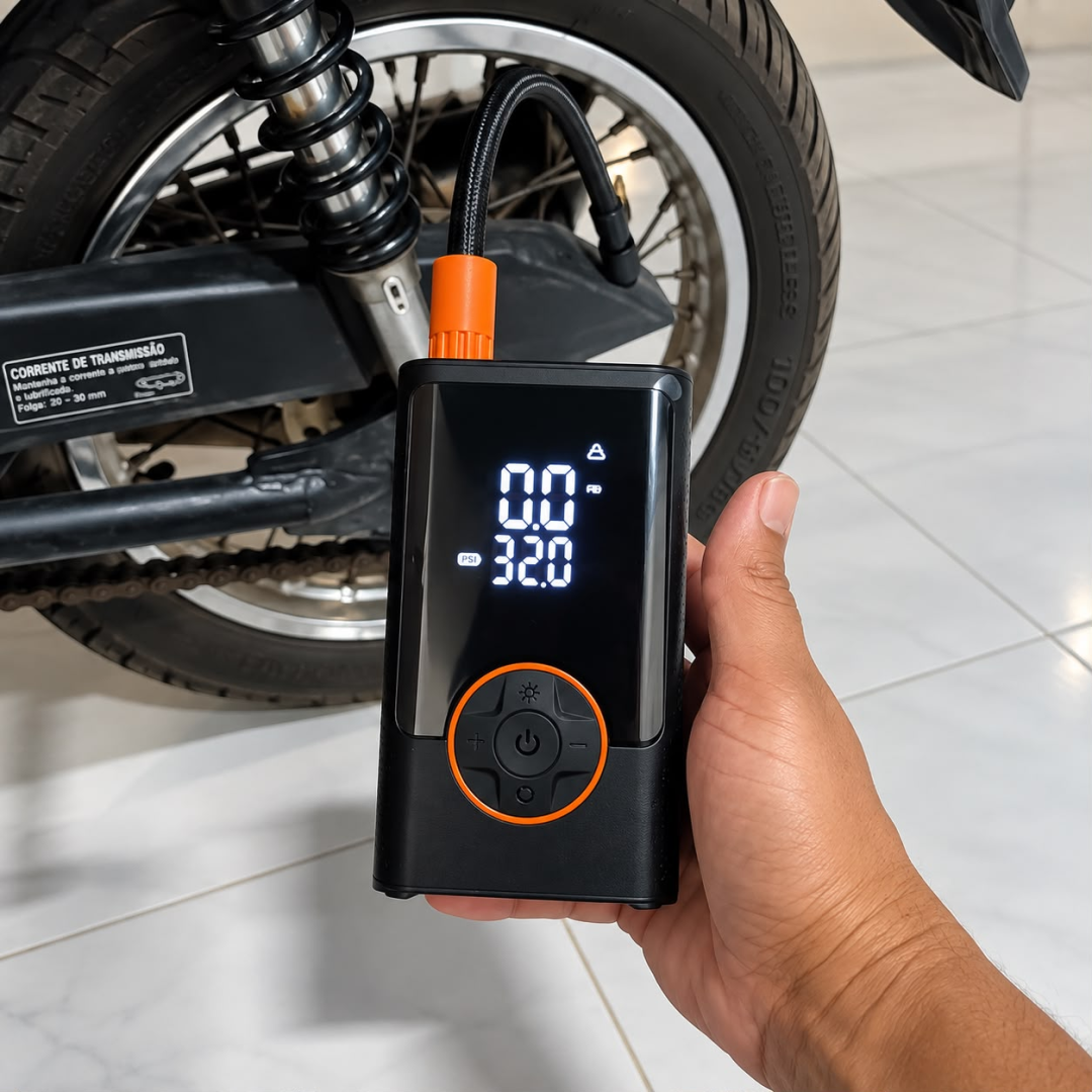 Compressor de Ar Portátil Blackone 4000mAh Digital 150PSI