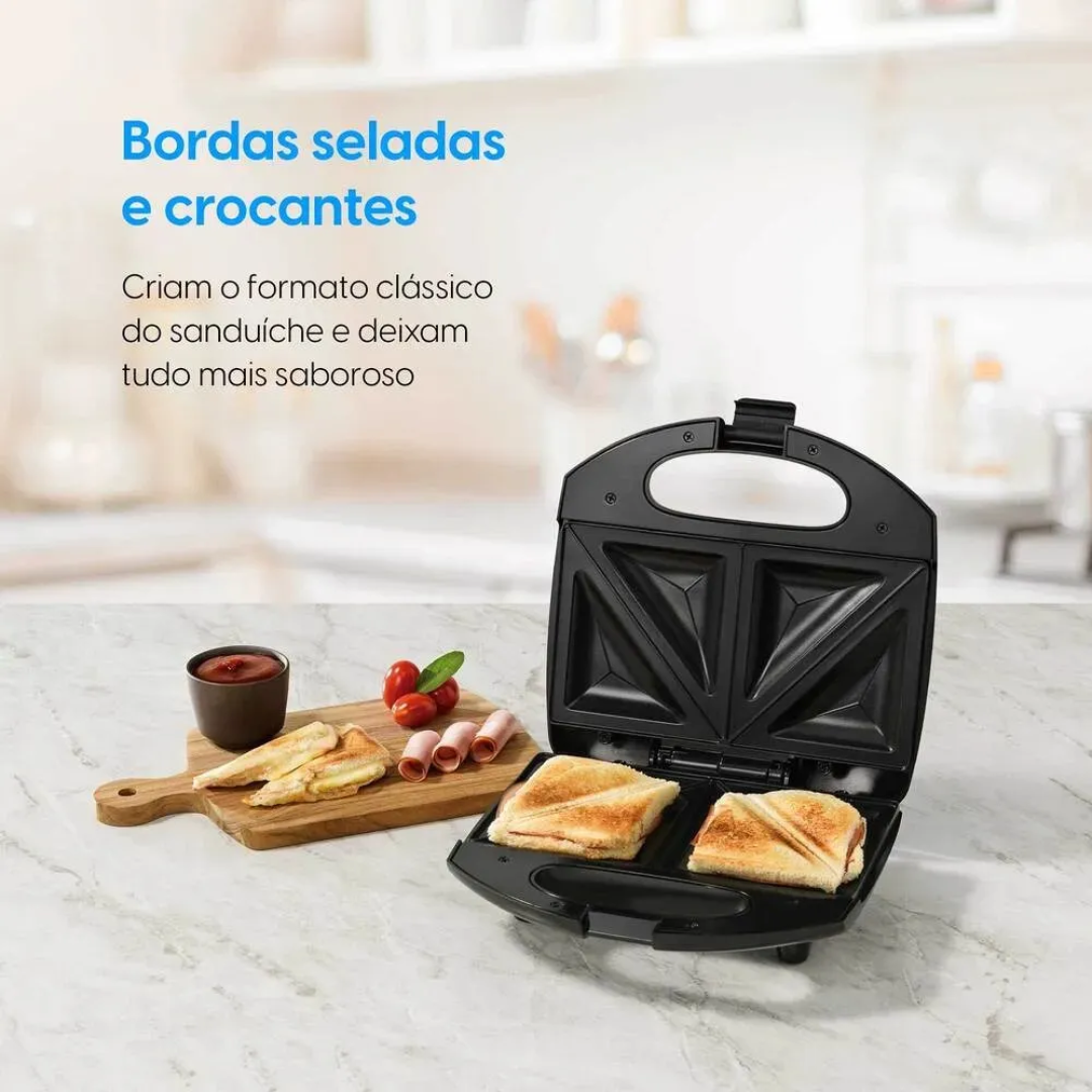 Sanduicheira Fast Time Elgin 800w Placas Duplas Preto