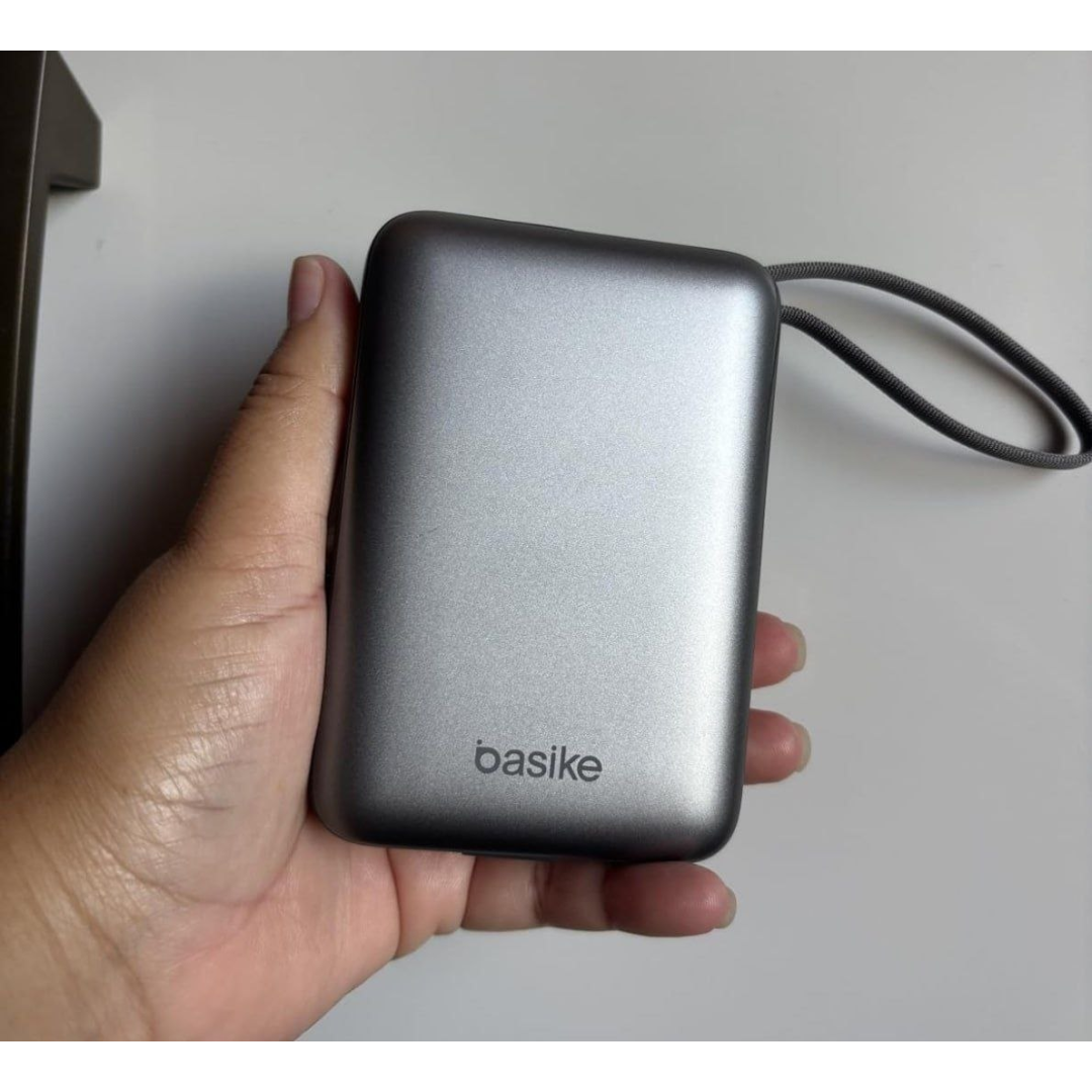 Power Bank Basike 20000mah Para Notebook E Celular Com Cabo Usb-c 65w Cinza