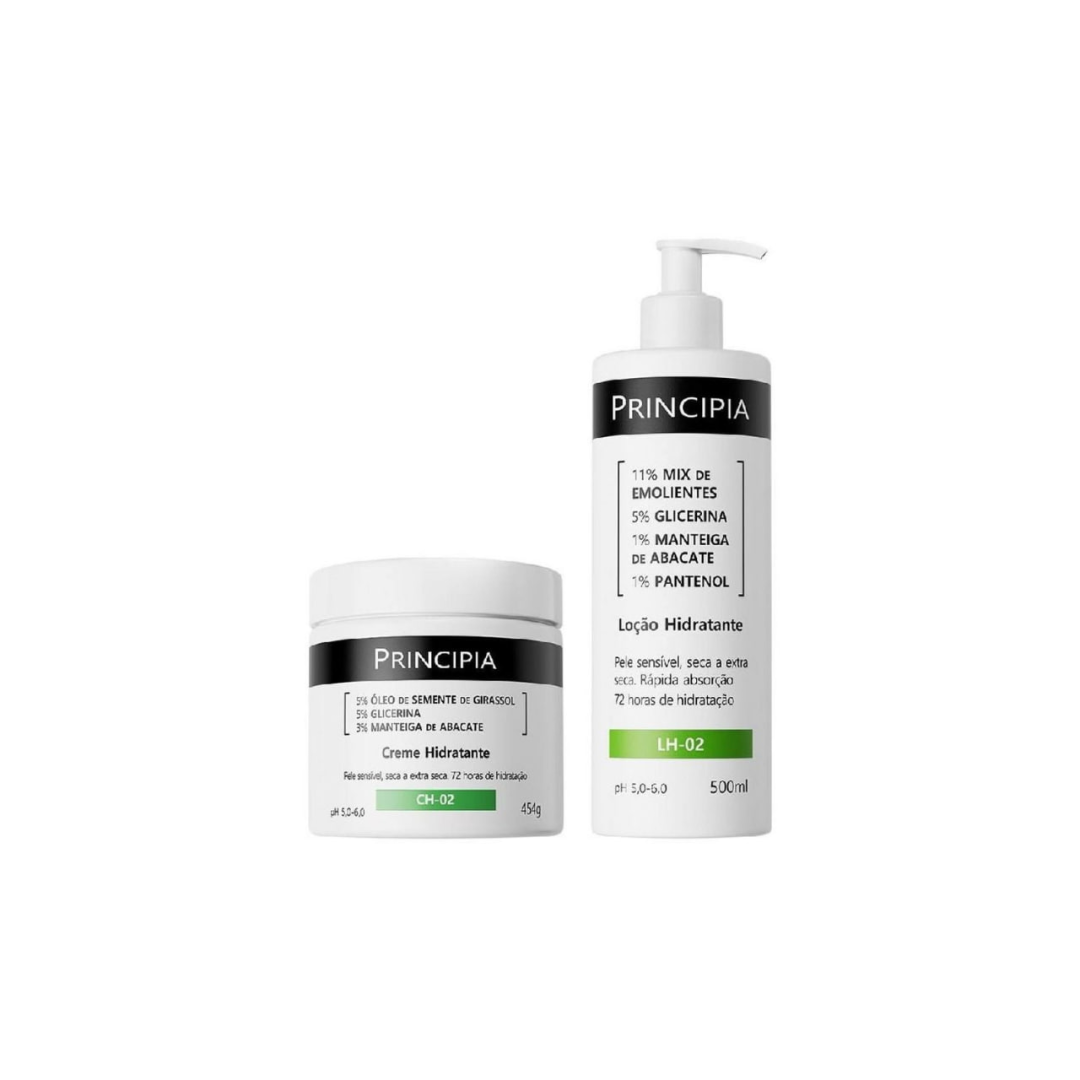 Principia Kit Hidratação Corporal Dupla c/ Loção Hidratante Lh-02 500ml + Creme Hidratante Ch-02 454g