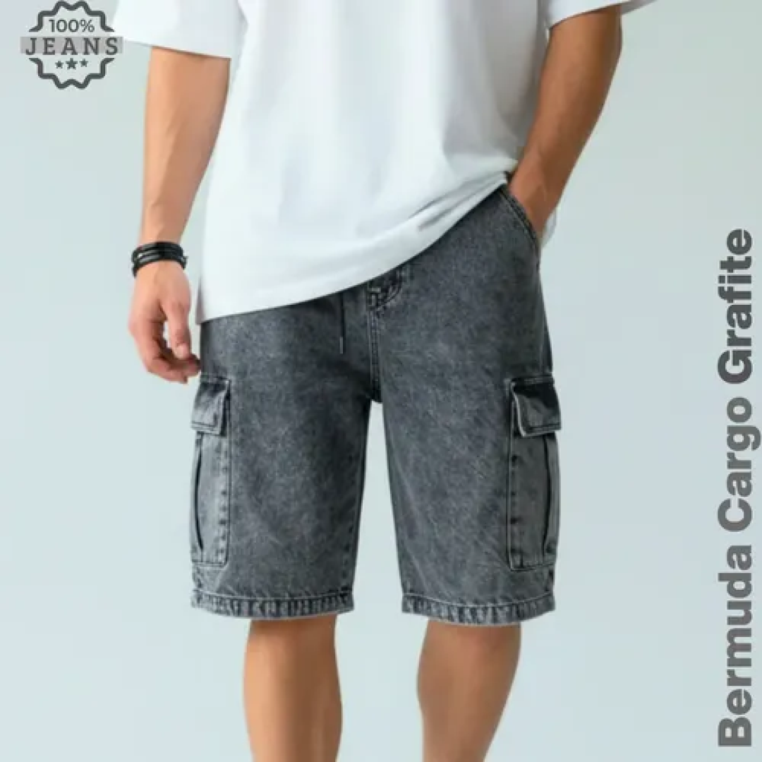 Bermuda Jeans Cargo Baggy Streetwear