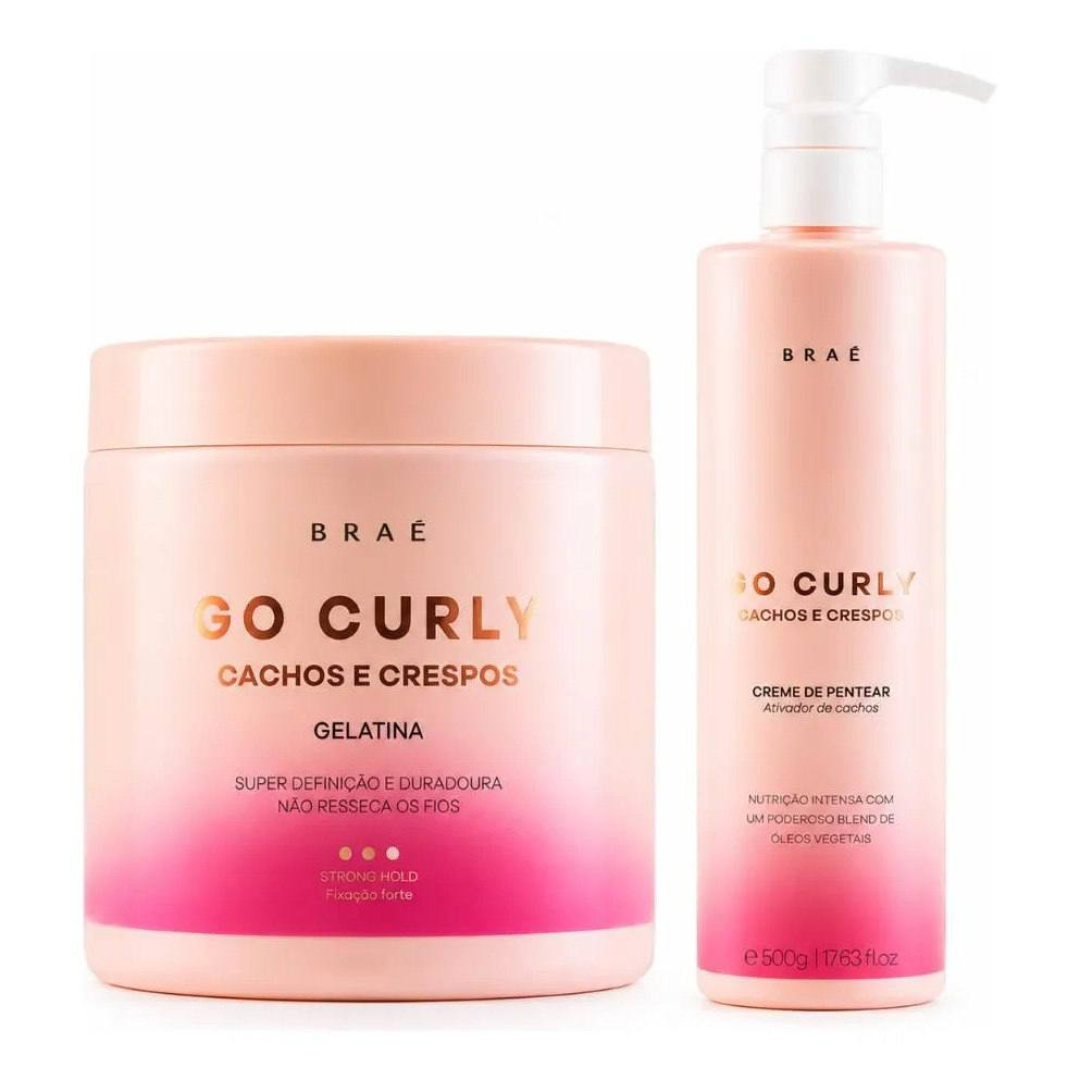Kit Braé Go Curly Cachos E Crespos Ativador + Gelatina 500ml