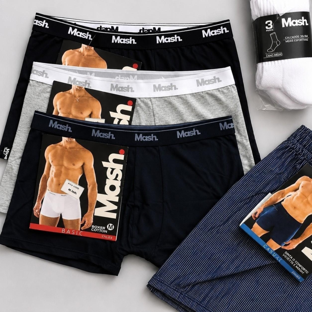 Kit Com 10 Cuecas Mash Algodão