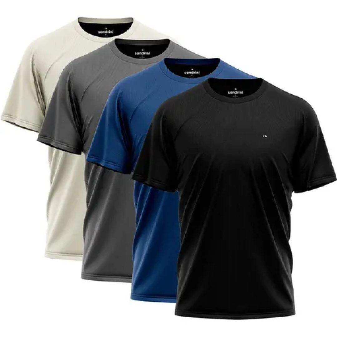 Kit com 4 Camisetas Dry-fit Sandrini