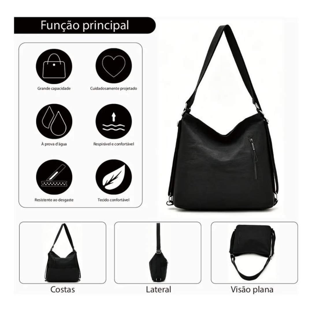 Bolsa Feminina Grande Capacidade E Impermeável Crossbody