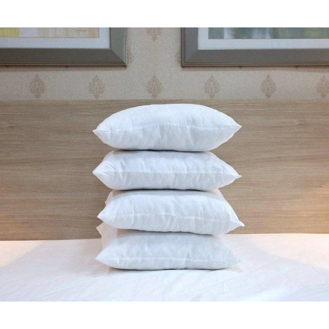 4 Travesseiros 100% Algodão  Fibra Siliconada Extra Firme  Branco Padrão
