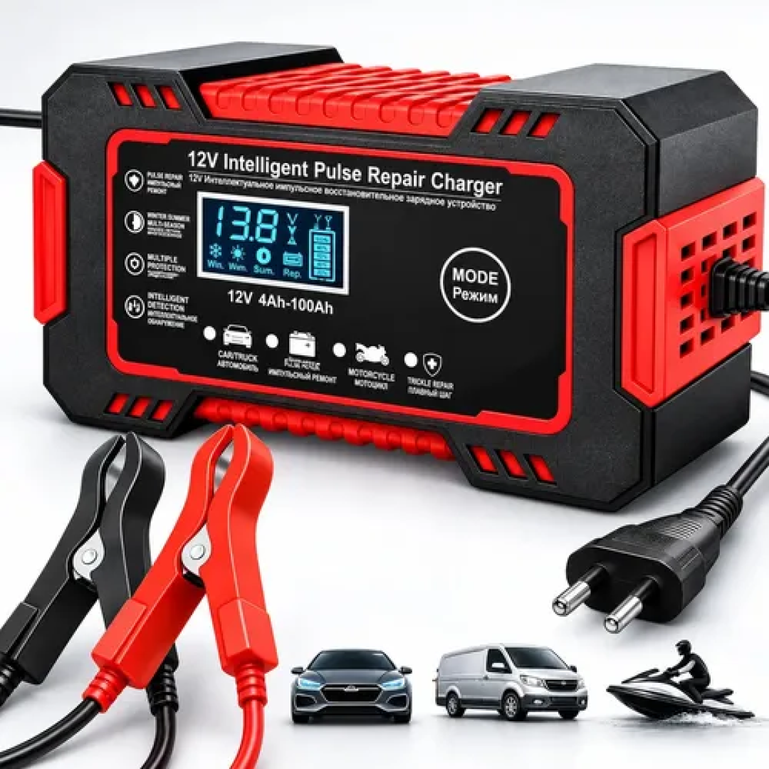 Carregador de Bateria Automotiva Portátil 12V 6A