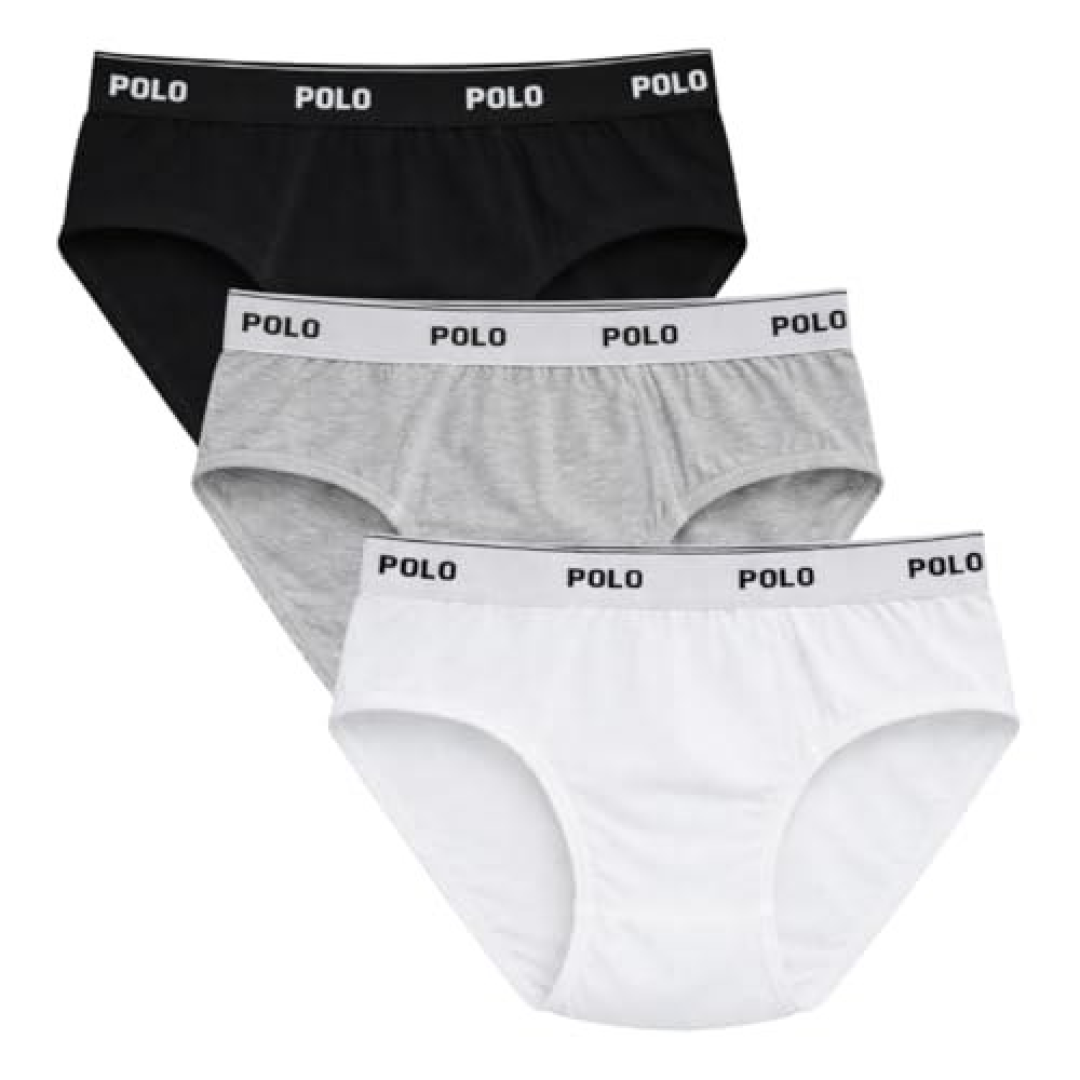 Kit 3 Cuecas Slip Polo Star Cotton 100% Algodão Penteado Masculina Adulto Tradicional