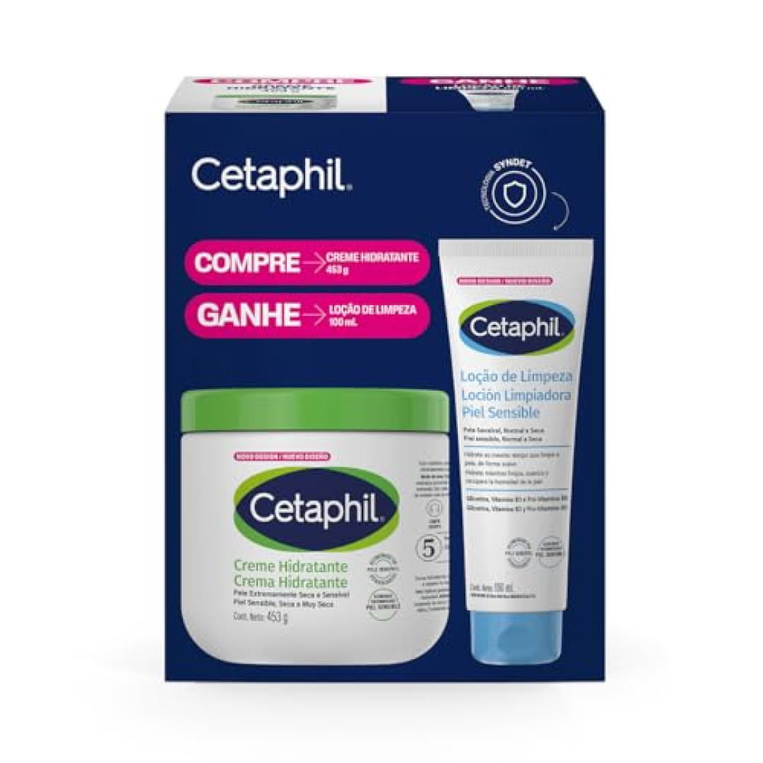 Kit Cetaphil Creme 453g e Loção De Limpeza 100ml Cetaphil