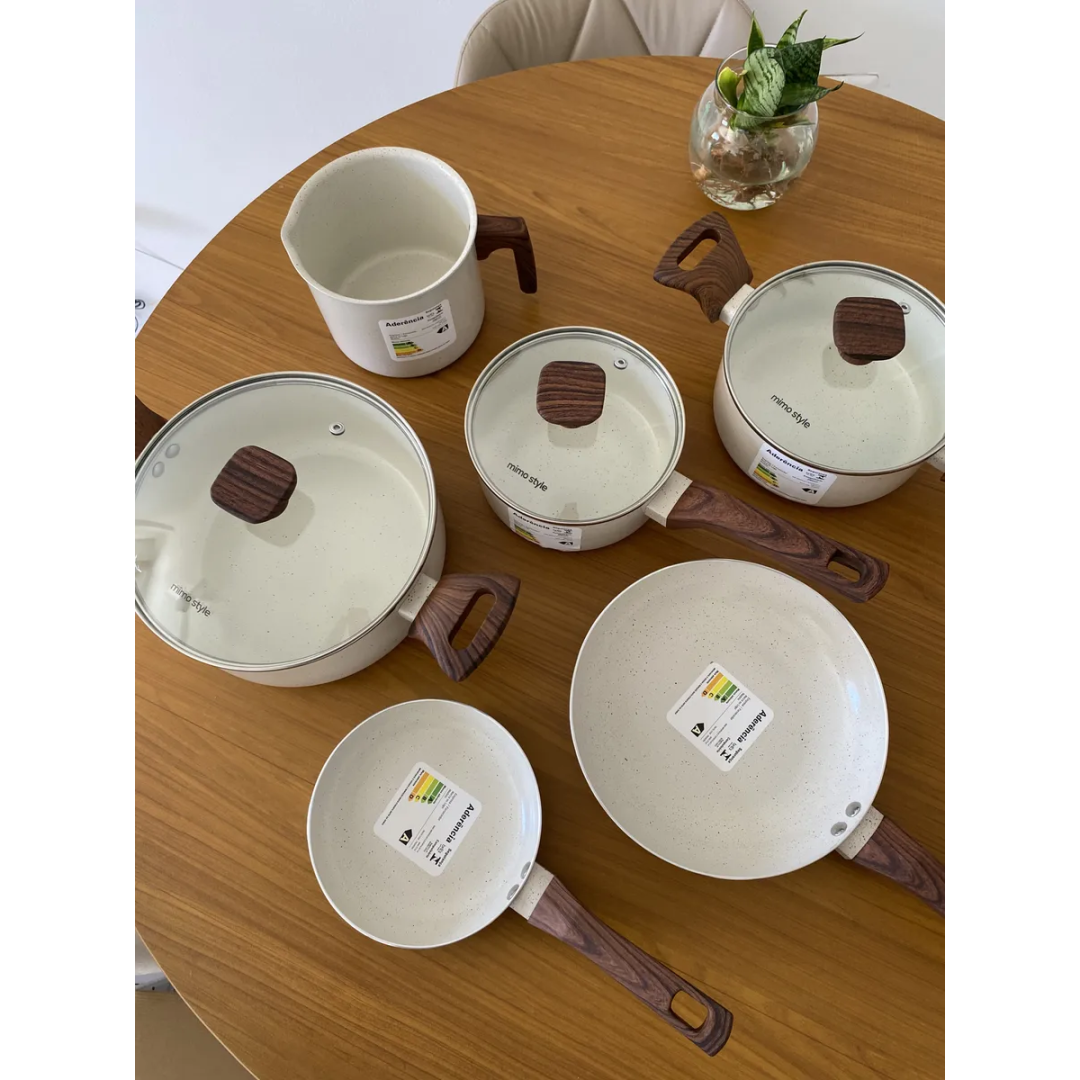 Conjunto Jogo 6 Panelas Pratic Cook Marmol Indução Mimo