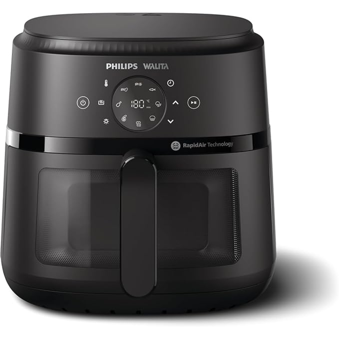 Fritadeira air fryer Digital c/visor, Philips Walita, 6,2L, preta, 220v - NA230