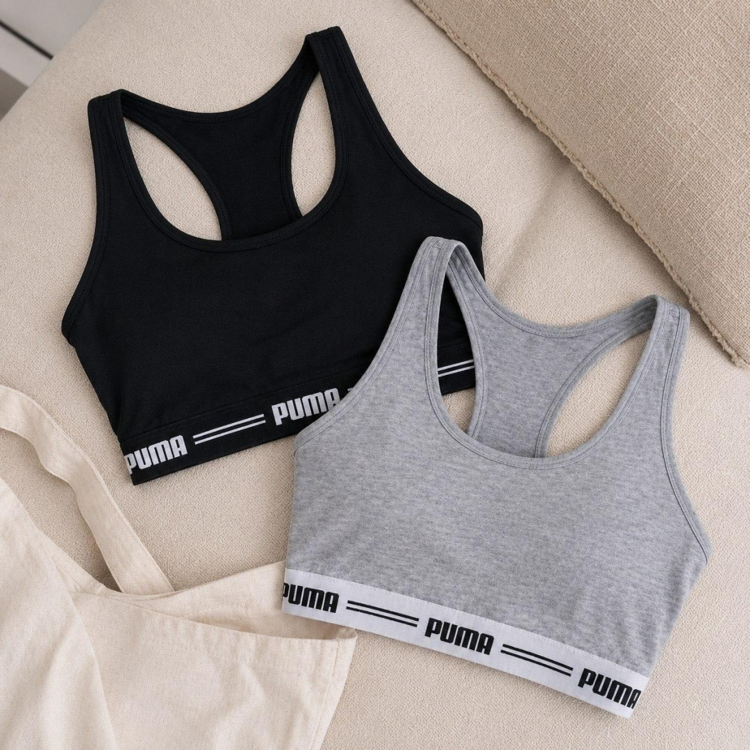 Kit com 2 Top Academia Puma Fitness Algodão