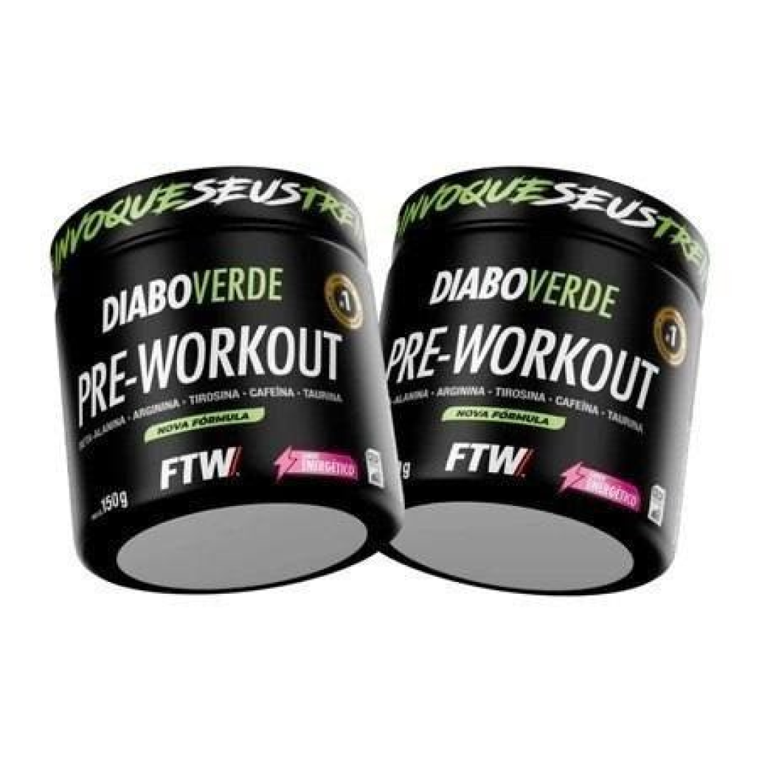 Kit 2x Pré Treino Diabo Verde Pre-Workout 150g - Ftw (Vários sabores)
