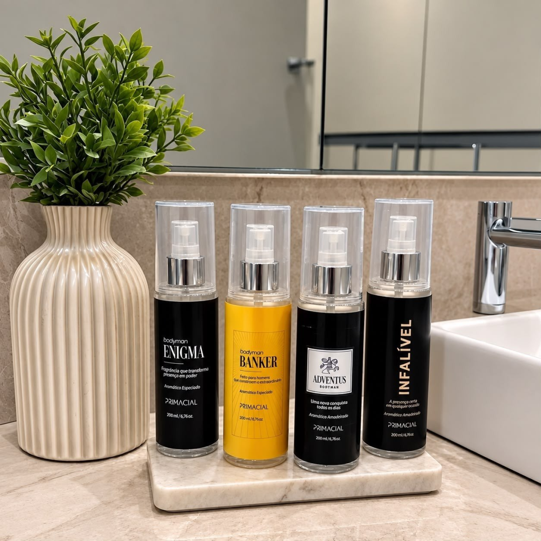 Kit Body Splash Masculino Infalível + Enigma + Banker + Adventus 200ml Primacial