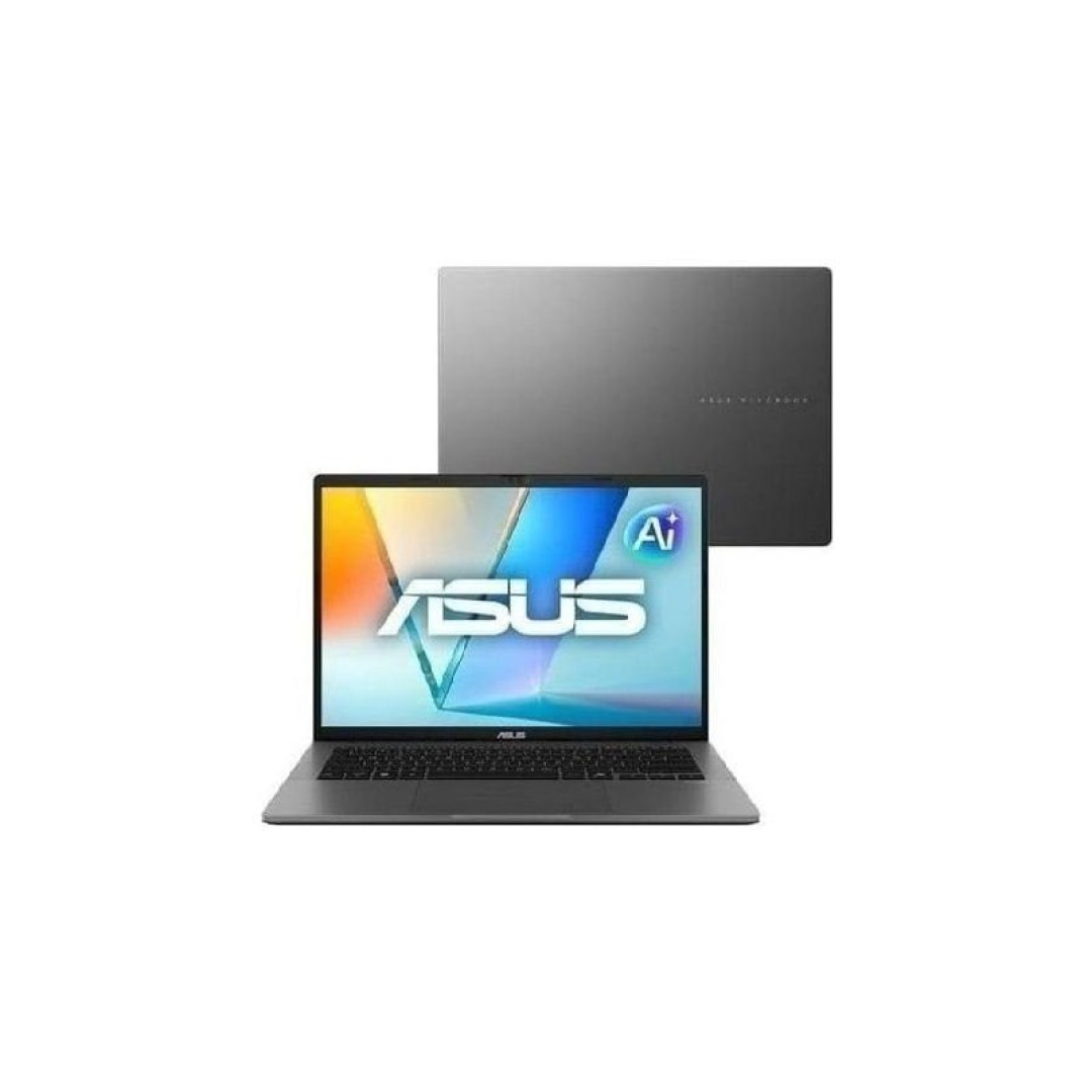 Notebook ASUS Vivobook S14 IA PC, Core Ultra 7, 16 GB, 512 GB, Linux, 14'' Nivel IPS 60Hz, Matte Gray - S3407CA-LY121
