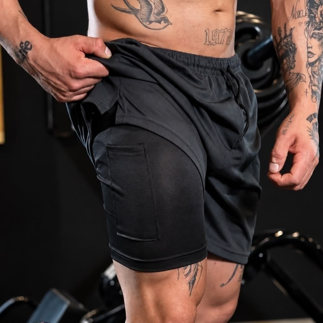 Kit com 3 Shorts 2 Em 1 Duplo Academia