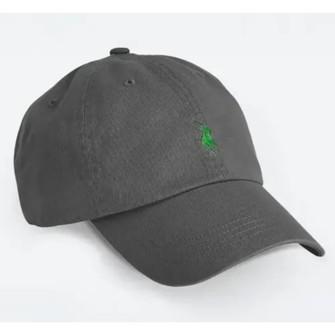 Boné Rl Original Importado Logo Bordado Aba Curva Ajustável Chumbo Unico