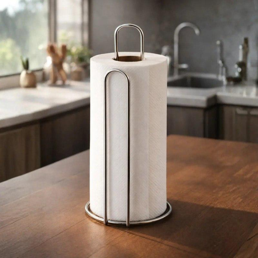 Porta Toalha Rolo Suporte Guardanapo Papel Toalha Mesa Posta Cor Cromado