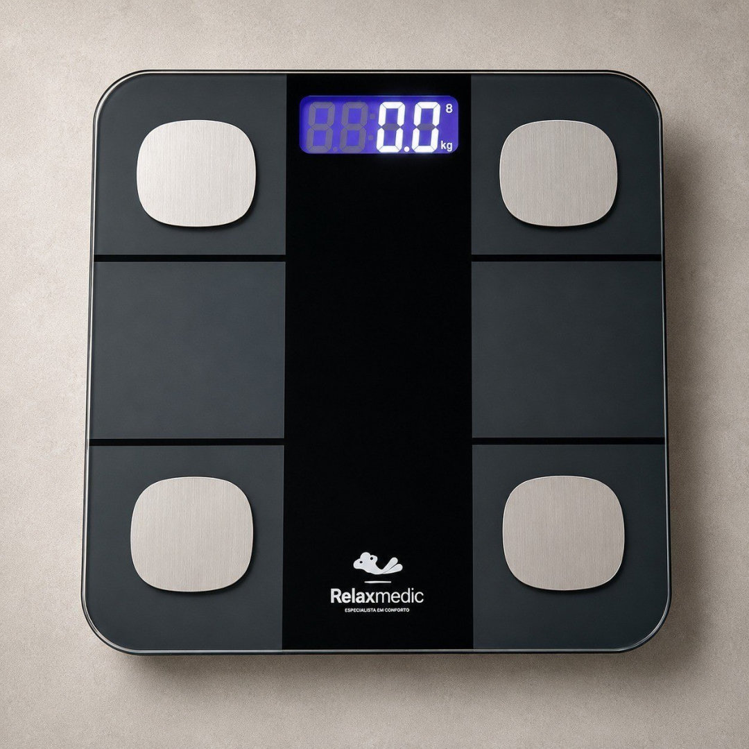 Balança Digital Corporal Bioimpedância Bluetooth Relaxmedic