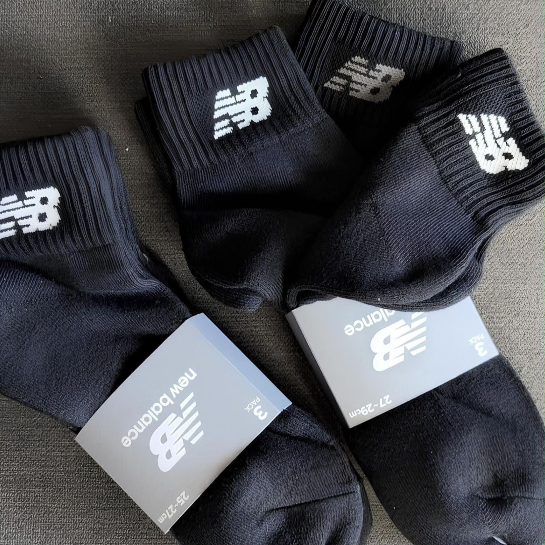 Kit com 3 Pares Meias New Balance Cano Longo