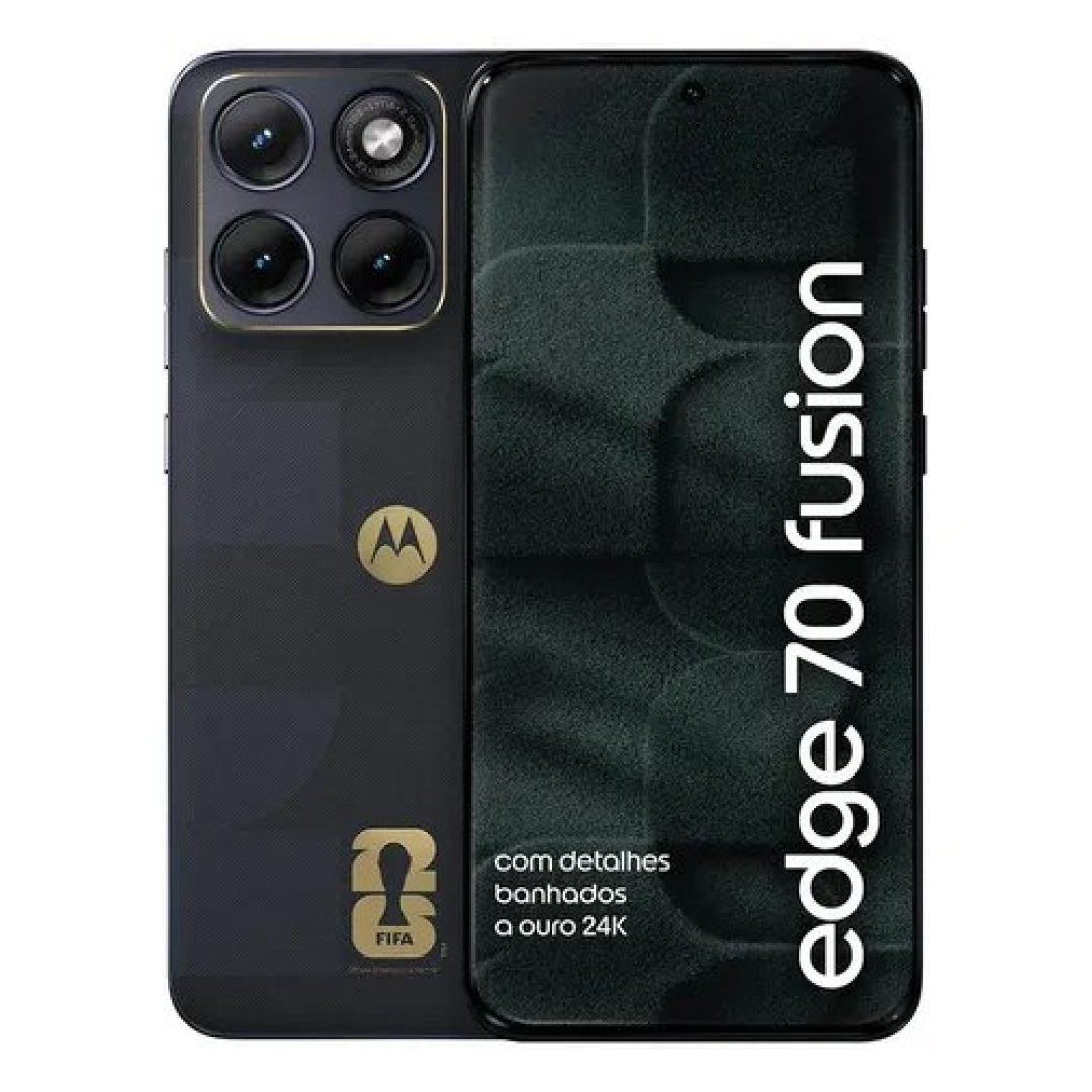 Smartphone Motorola Edge 70 Fusion 5g Fifa World Cup Collection 256gb 8gb Ram + 16gb Ram Boost, Camera 50mp Sony Lytia 710, Tela 1.5k Extreme Amoled Grafite
