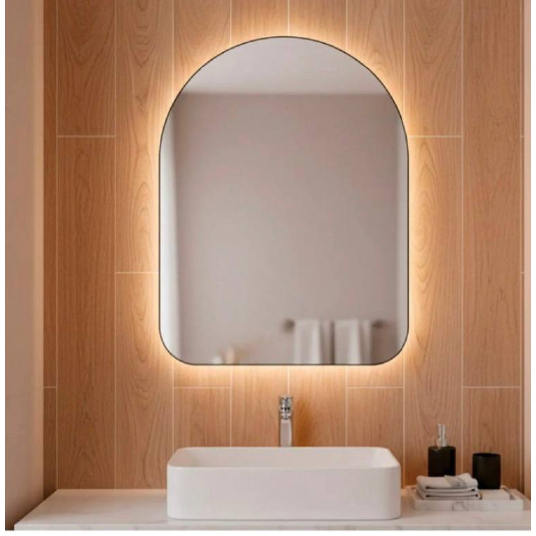 Espelho Orgânico Capela Led 44x64 Para Sala Quarto Banheiro Moldura Capela Led Frio