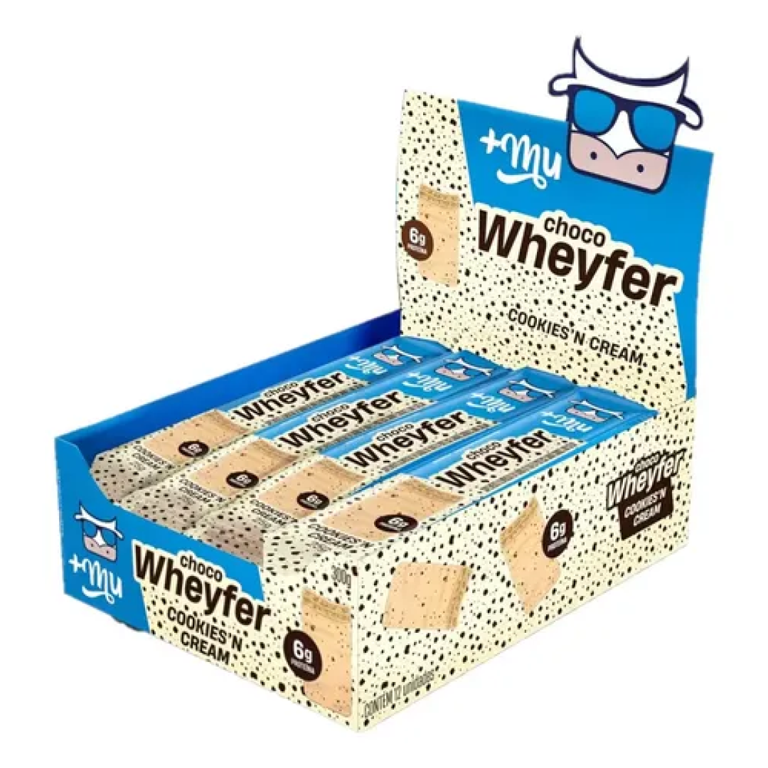 Kit com 12 +Mu Chocowheyfer Proteico 300g Biscoitos