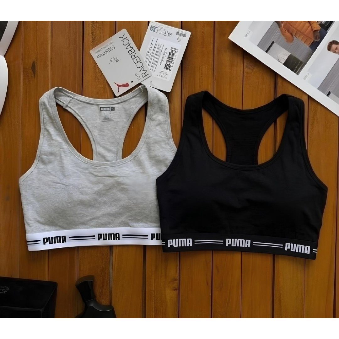 Kit com 2 Top Academia Puma Fitness Algodão