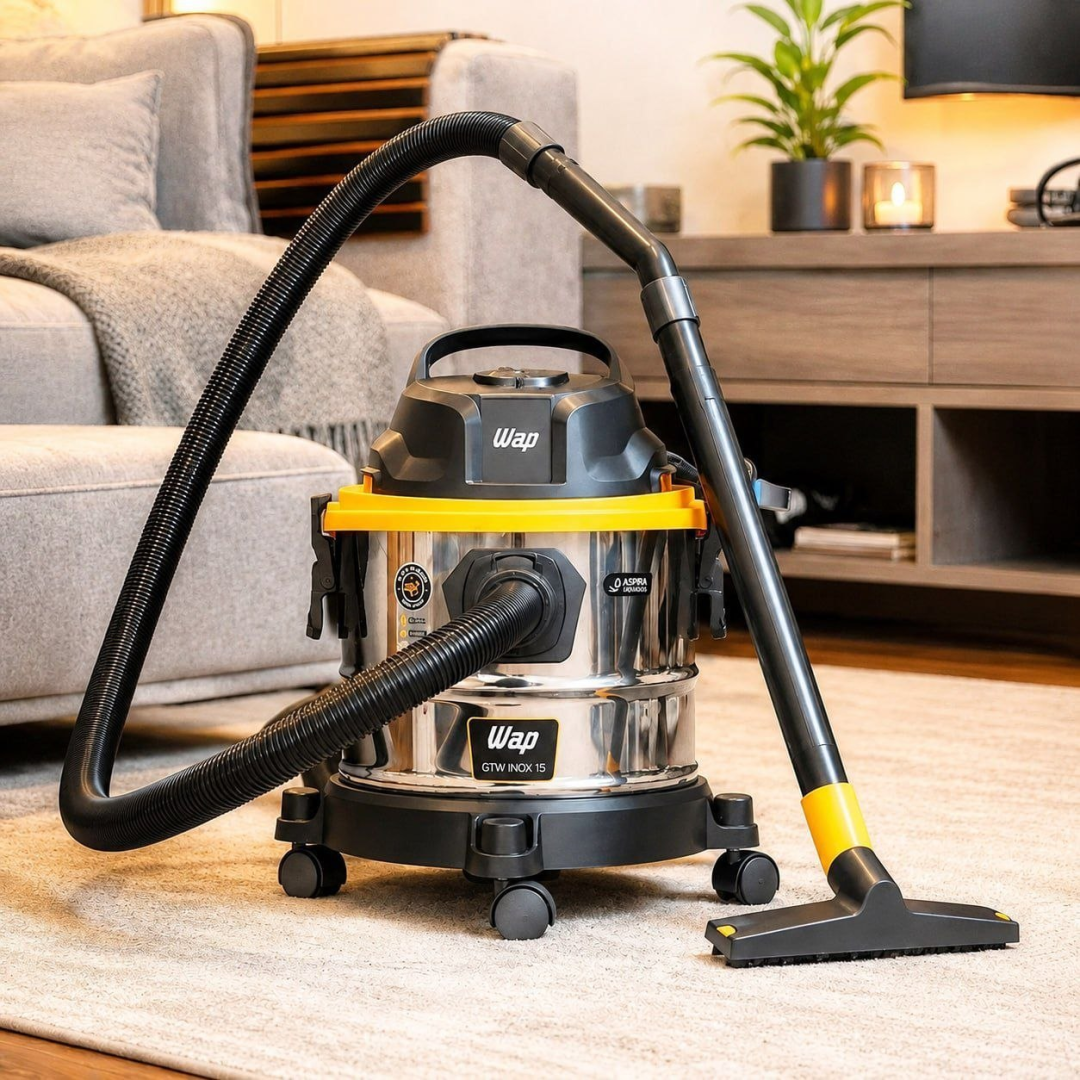 Aspirador De Pó E Água Fw008809 Gtw Inox 15 1700w Wap Preto Aço Inoxidável/preto/amarelo 127v