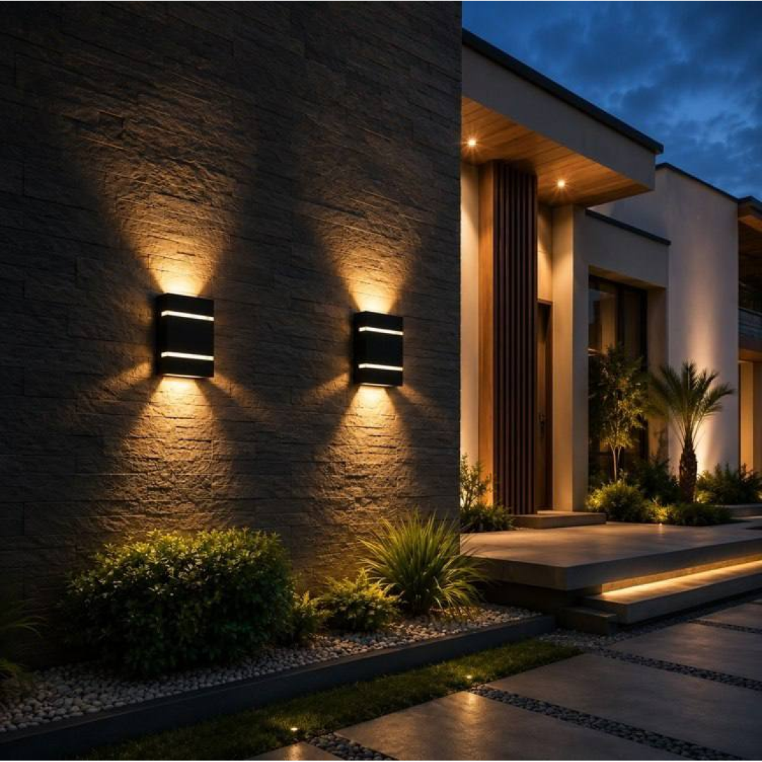 Kit 10 Luminária Arandela Parede Muro 2 Facho 2 Friso Bivolt