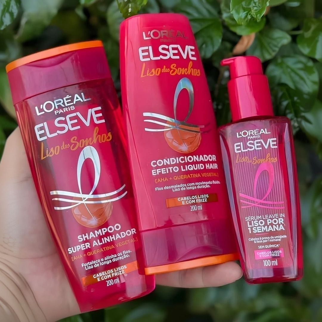 Kit L'Oréal Paris Elseve Shampoo Liso dos Sonhos Condicionador e Sérum