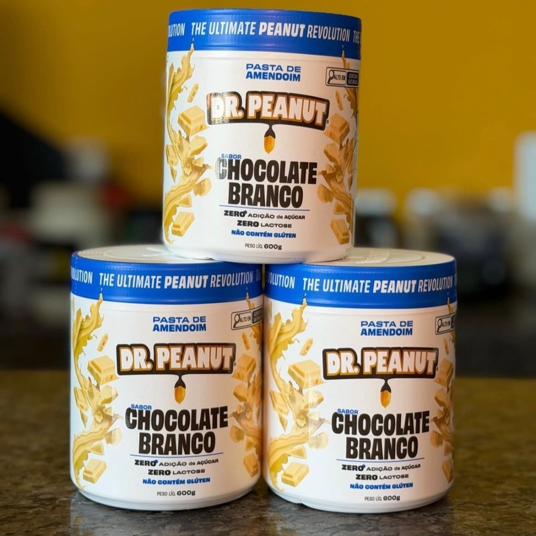 Pasta de Amendoim com Whey Protein Chocolate Branco 600g Dr. Peanut