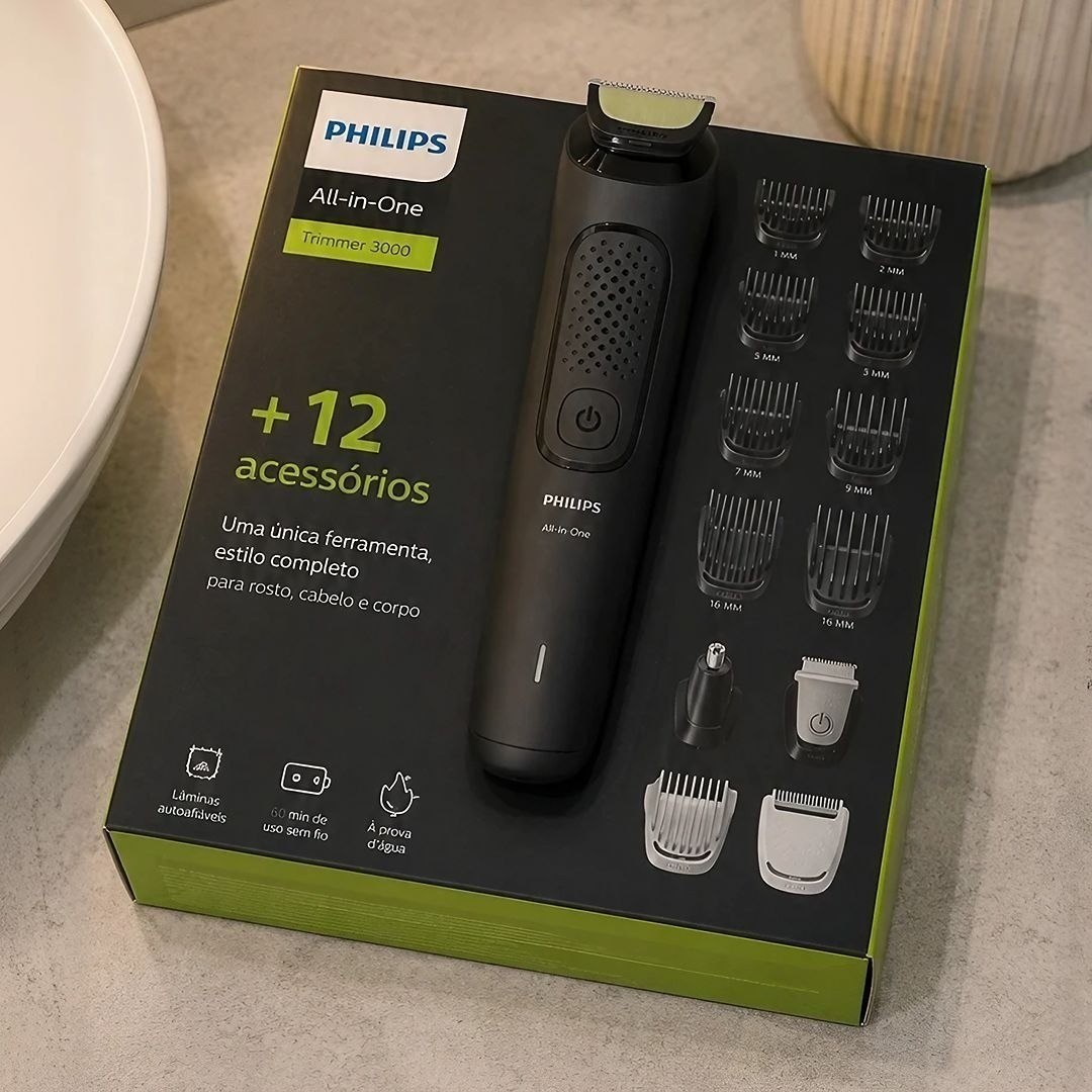 Aparador de Pelos Philips Multigroom 12 Acessórios