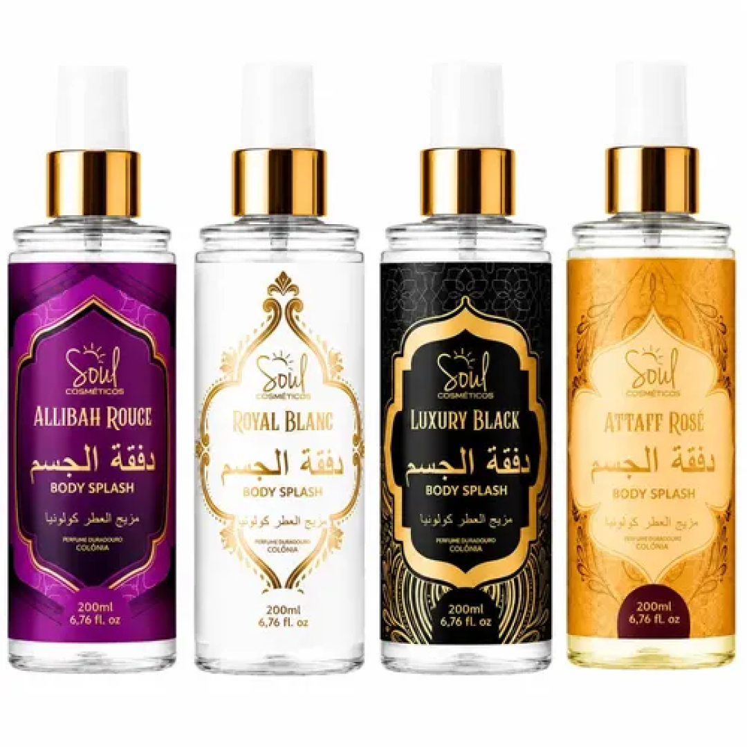 Kit com 4 Body Splash Árabe 200ml Feminino