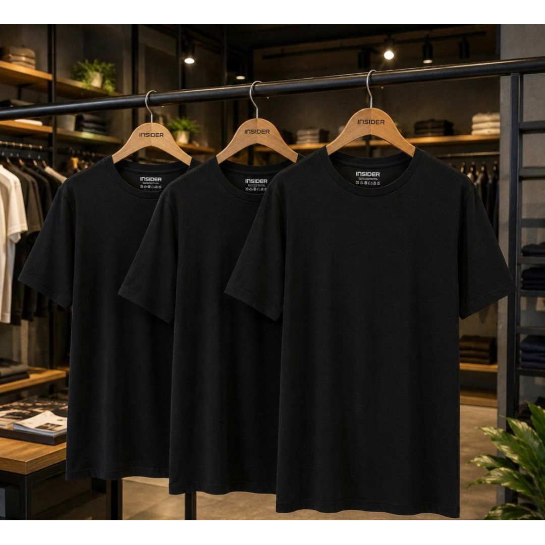 Kit 3 Camisetas  Light T-shirt Insider Preto G