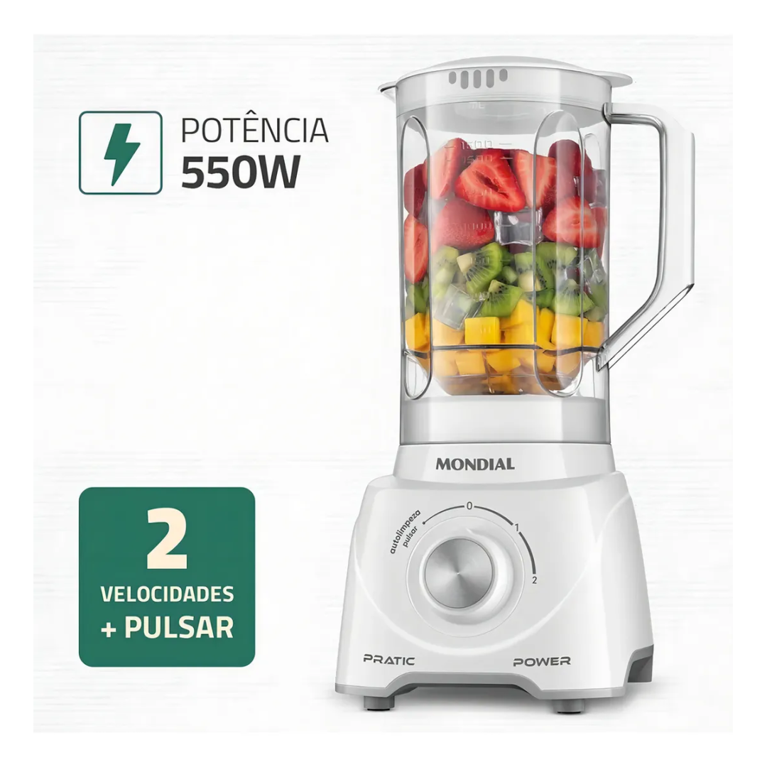 Liquidificador Pratic Power Mondial 550W - L-97-W