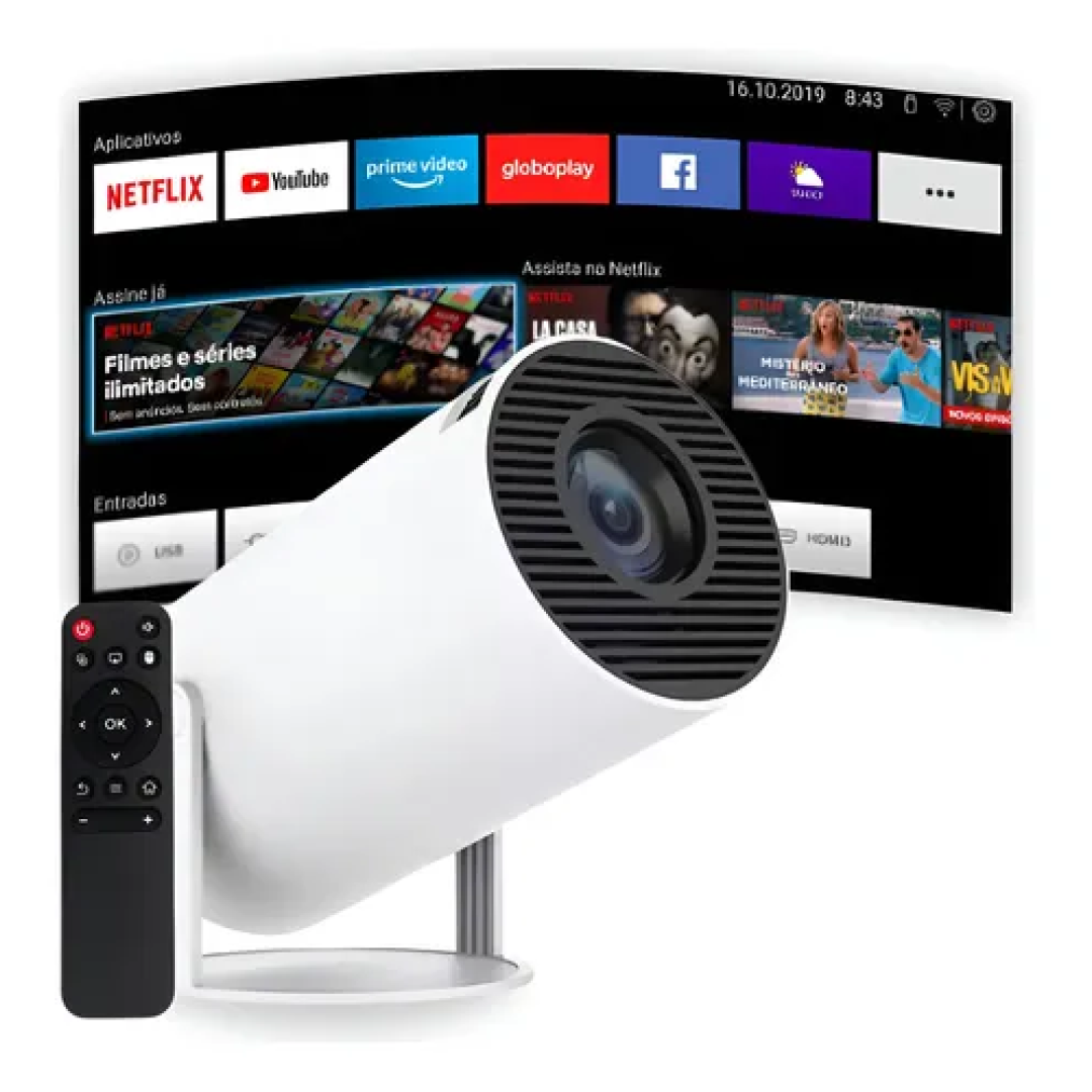 Projetor Portátil 4k Hd Android 11.0 Smart Wifi 5g Bluetooth