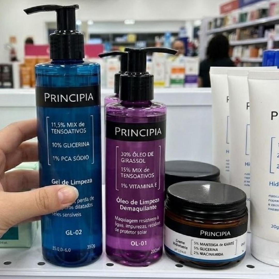 Principia Kit Limpeza e Hidratação Ch-01 + Ol-01 + Gl-02 Todo Tipo de Pele