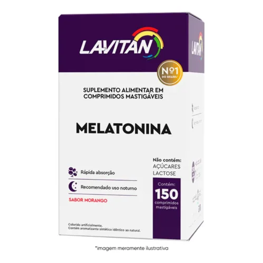 Lavitan Melatonina 150 Comprimidos Mastigáveis Morango