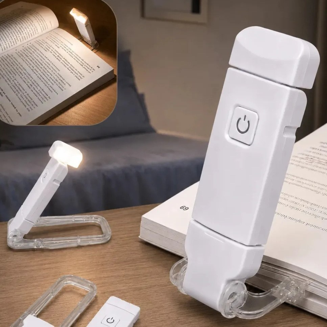 Luminária Luz Led De Leitura Noturna Para Livro Recarregavel Usb Com Clipe Alínea