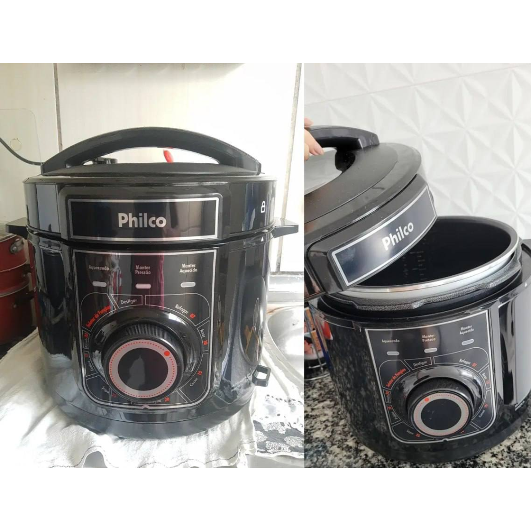 Panela De Pressão Philco Ppp02pi Inox Multifuncional 5l Cor Preto 127v