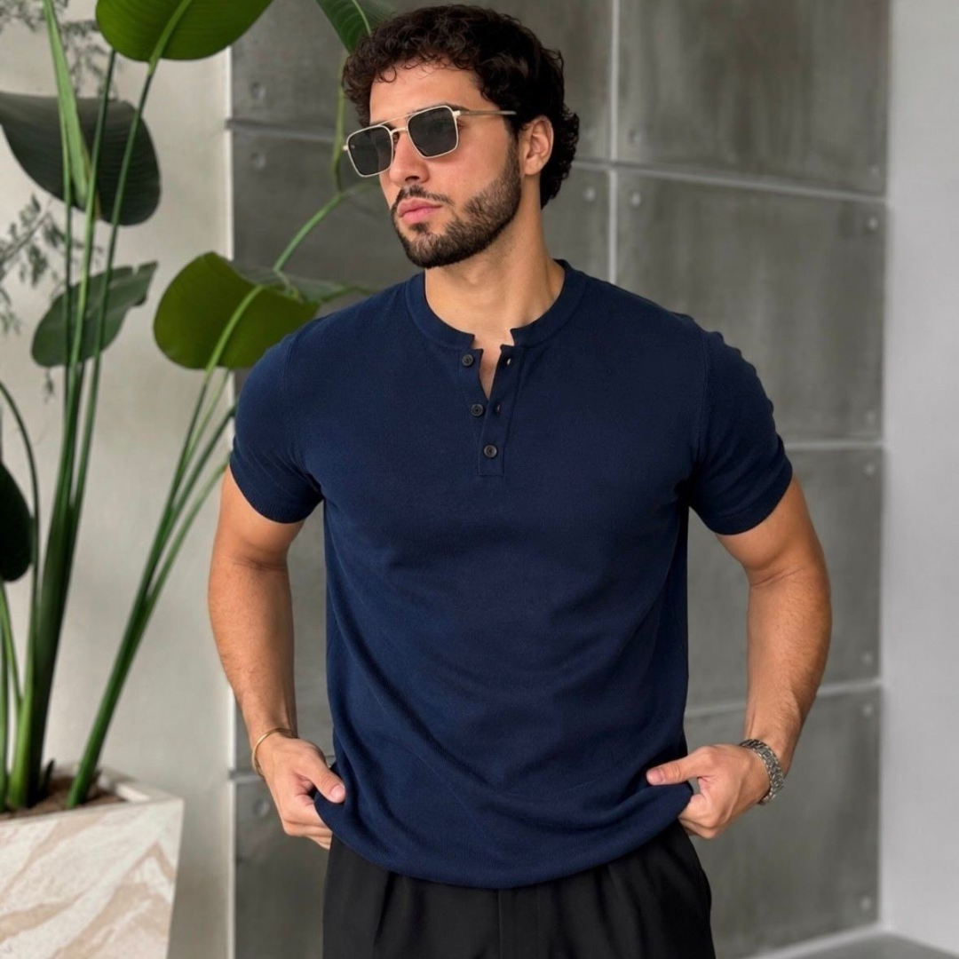 Camiseta Henley (7 cores)