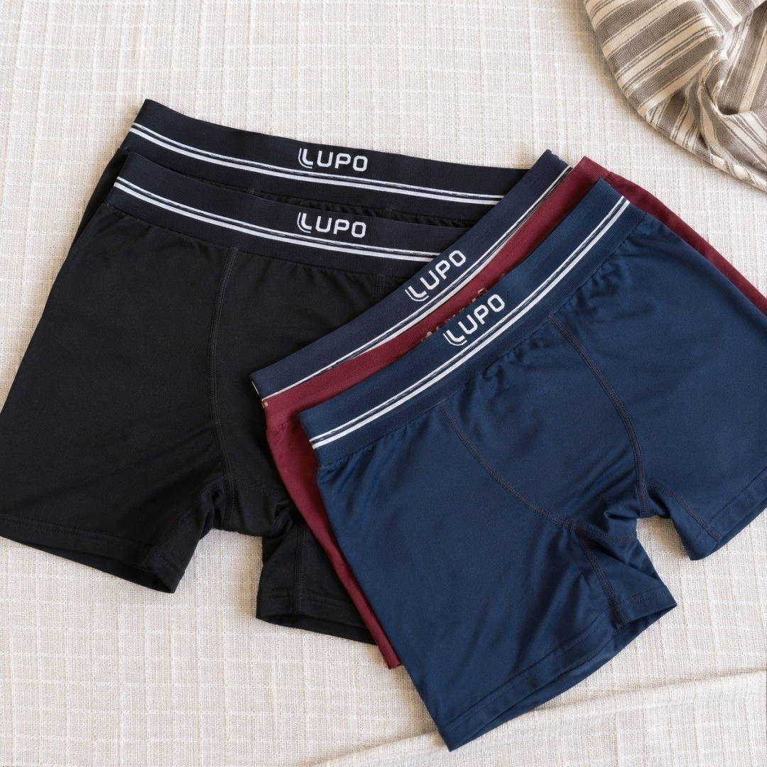 Kit com 6 Cuecas Lupo Boxer Sem Costura Microfibra
