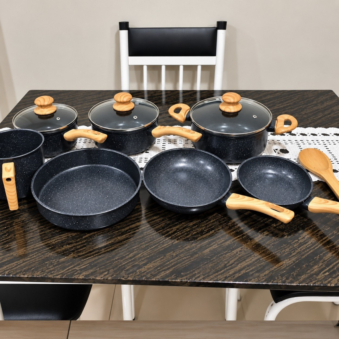 Jogo De Panelas 10 Peças Ceramico Indução Tuut Ecoglid Graphite