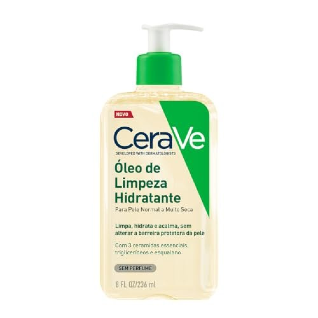 CeraVe Óleo de Limpeza Hidratante para Banho, Sem Fragrância, 236ml